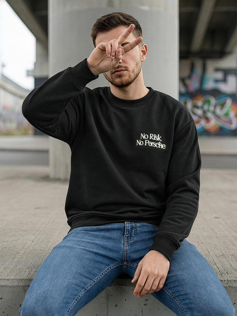 Чоловічий світшот чорний OZONEE JS/65B3918/3Z