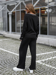 Komplet dresowy damski dwuczęściowy czarny OZONEE JS/26C8802/3