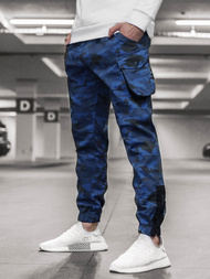 Spodnie męskie joggery granatowe-moro OZONEE A/705