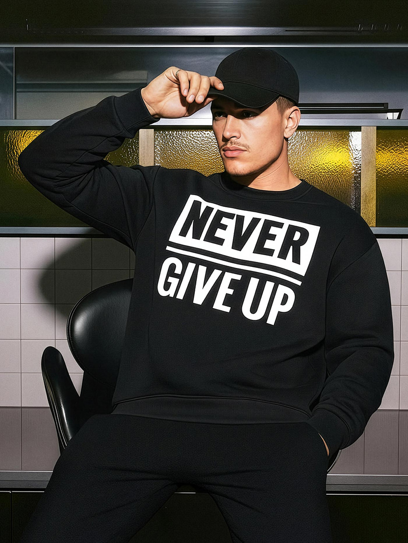 Чоловічий світшот чорний OZONEE JS/8B1769/3