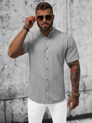 Koszula męska z krótkim rękawem szara OZONEE O/V51