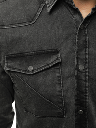 Сорочка чоловіча Чорна OZONEE O/3444