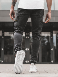 Spodnie jeansowe joggery męskie czarne OZONEE G/1081