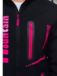 Kurtka softshell damska z kapturem czarna OZONEE JS/HH030/1