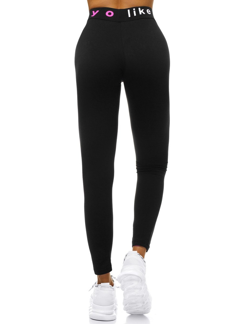 Legginsy damskie czarno-różowe OZONEE O/82353