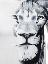 T-Shirt męski z nadrukiem biały OZONEE O/BL77