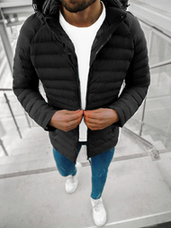 Kurtka przejściowa męska pikowana czarna OZONEE JS/M13058/392