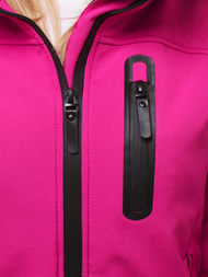 Kurtka softshell damska z kapturem różowa OZONEE N/4849