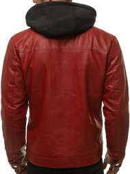 Kurtka skórzana męska bordowa OZONEE JB/JP1169/2