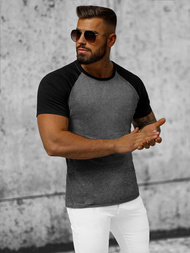 Футболка чоловіча Графiтово-Чорна OZONEE JS/8T82/6Z