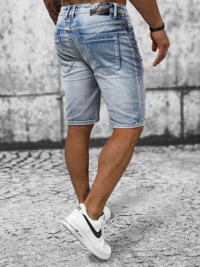 Spodenki męskie jeansowe jasno-niebieskie OZONEE NB/MP0263BC