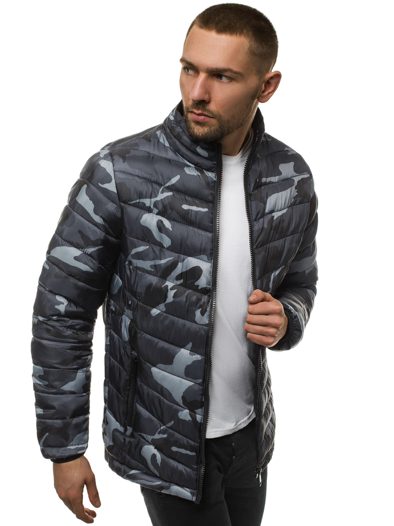 Kurtka męska przejściowa grafitowa-moro OZONEE JS/SM80Z