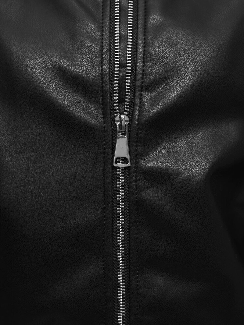 Kurtka skórzana damska czarna OZONEE O/G116Z