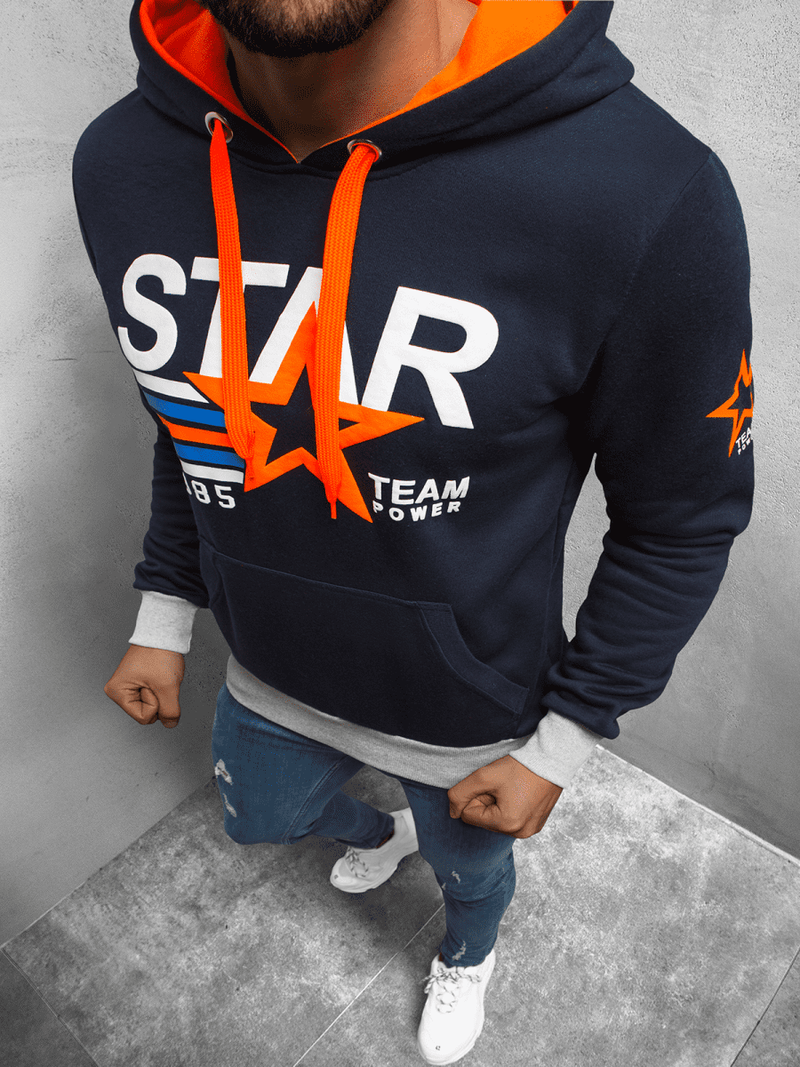 Bluza z kapturem męska granatowa OZONEE JS/X-53