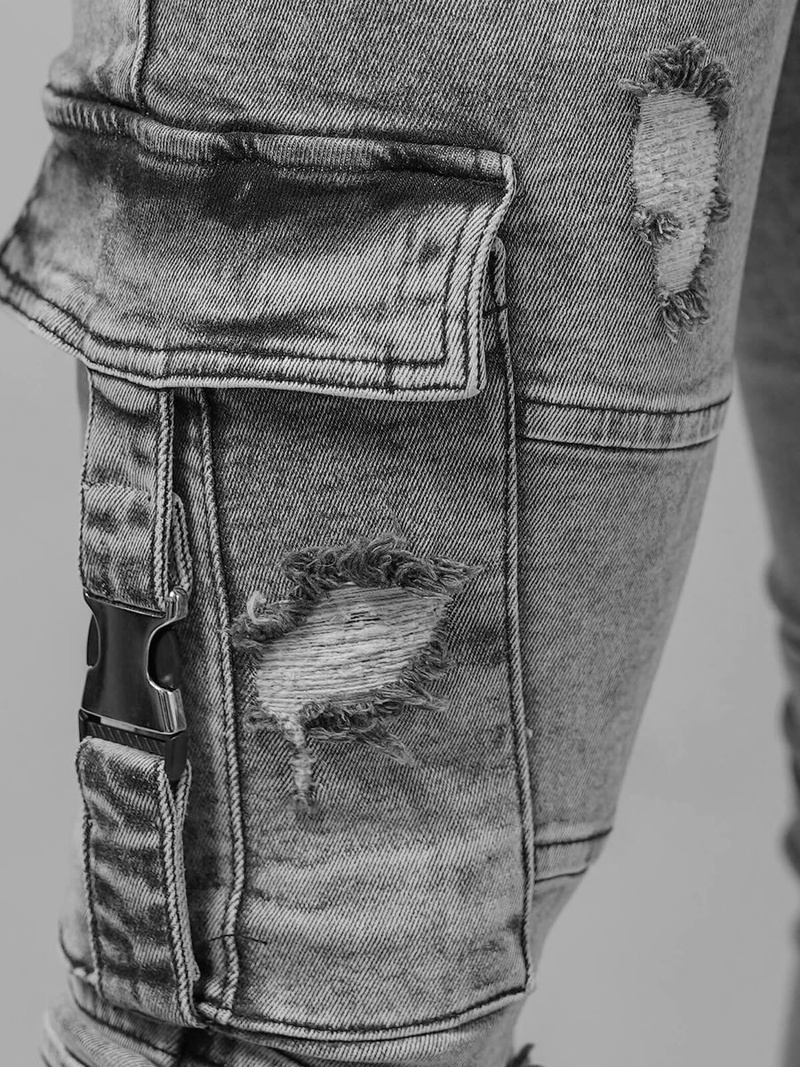 Spodnie jeansowe męskie szare OZONEE O/B5721Z