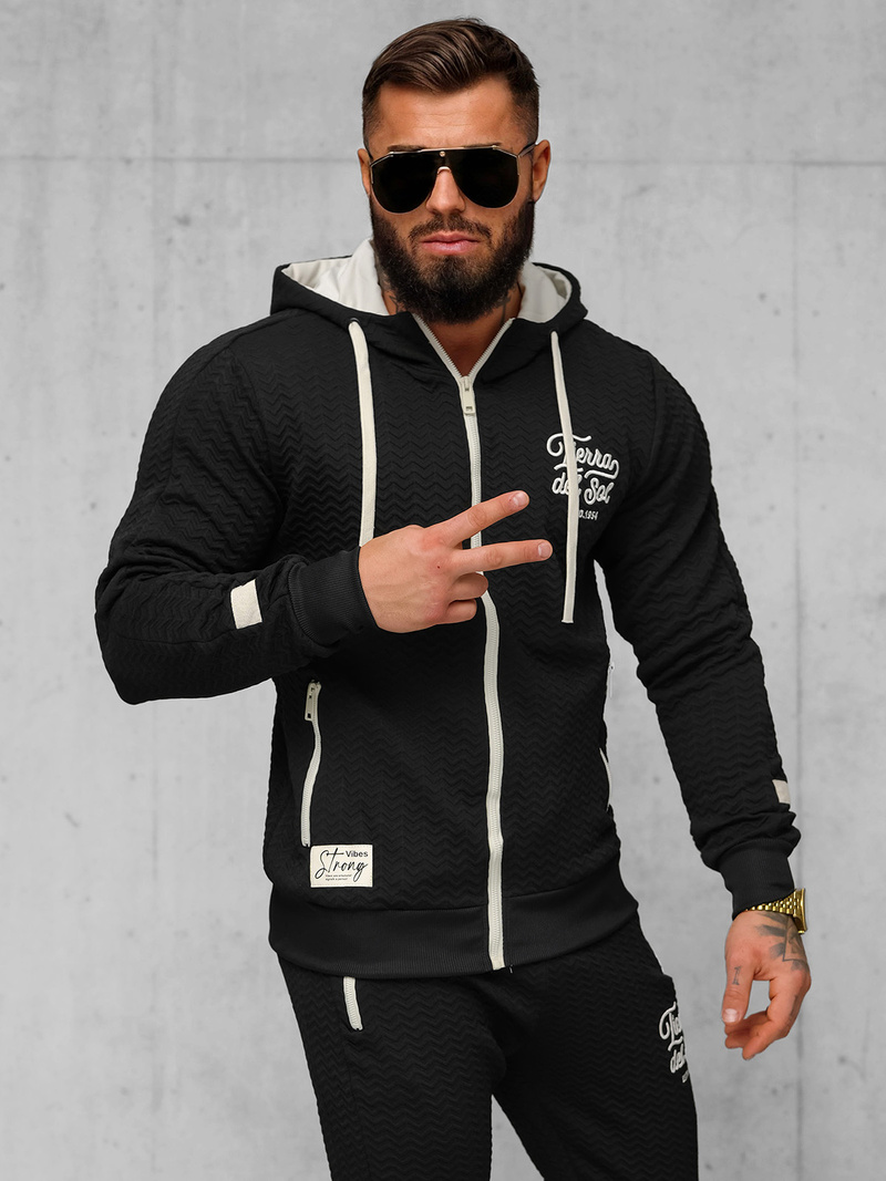 Komplet dresowy męski czarny OZONEE O/FF5032AB