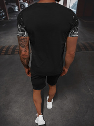 Komplet dresowy męski czarno-srebrny OZONEE O/HM751