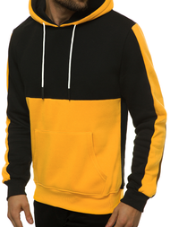 Bluza z kapturem męska czarno-żółta OZONEE JS/KS2165