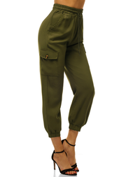Spodnie damskie joggersy khaki OZONEE O/HM003