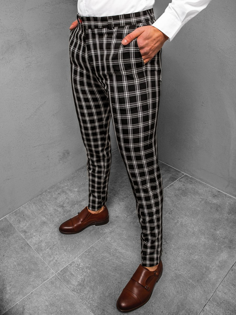 Spodnie męskie chino materiałowe czarne OZONEE DJ/5542