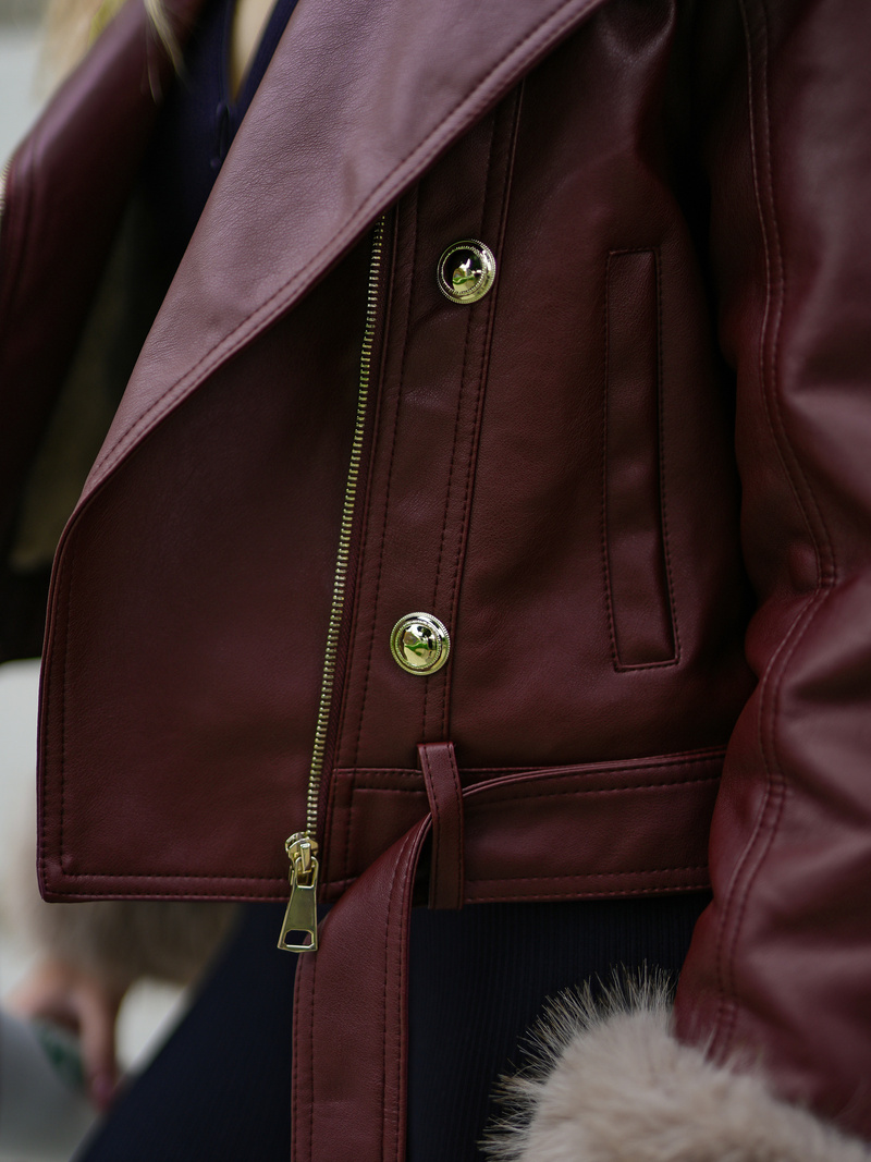 Жіноча шкіряна kуртка Бордова OZONEE JS/61M8512/6