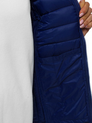 Kamizelka damska pikowana z kapturem granatowa/2 OZONEE JS/M23039/215