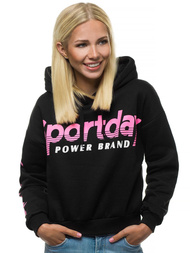 Bluza z kapturem damska czarna OZONEE JS/KSW2014