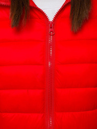 Kurtka przejściowa damska czerwona OZONEE JS/M23036/270