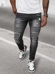 Spodnie jeansowe męskie czarne OZONEE NB/MP0142N