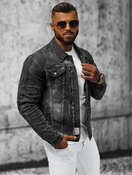 Чоловіча джинсова куртка Чорна OZONEE NB/MJ508NZ