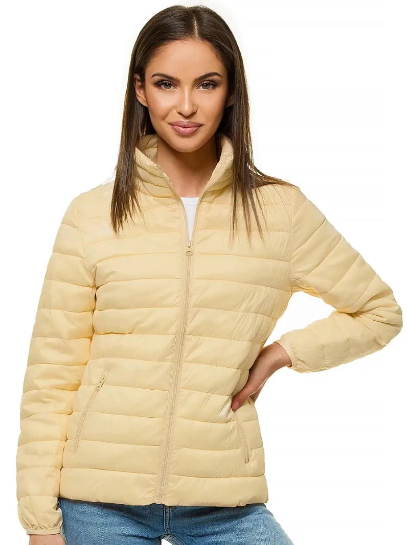 Kurtka przejściowa damska pikowana beżowa OZONEE JS/20311