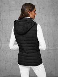 Kamizelka damska pikowana czarna OZONEE JS/16M9150/392