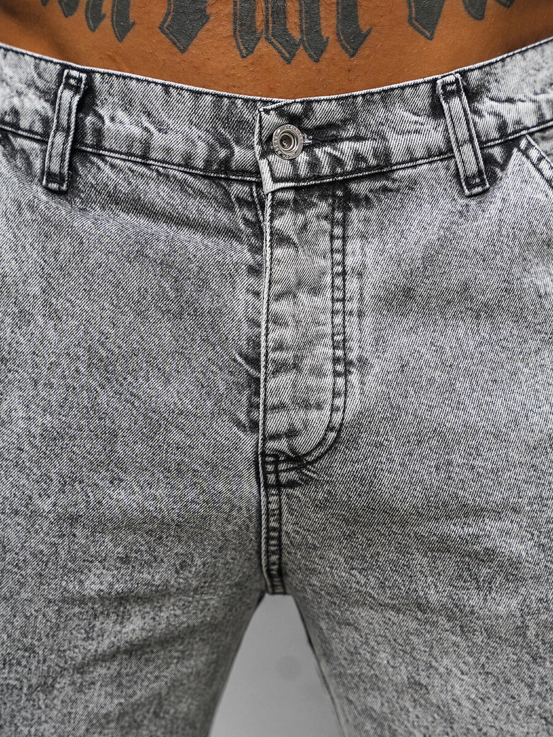 Spodnie jeansowe męskie wide leg szare OZONEE DO/4001