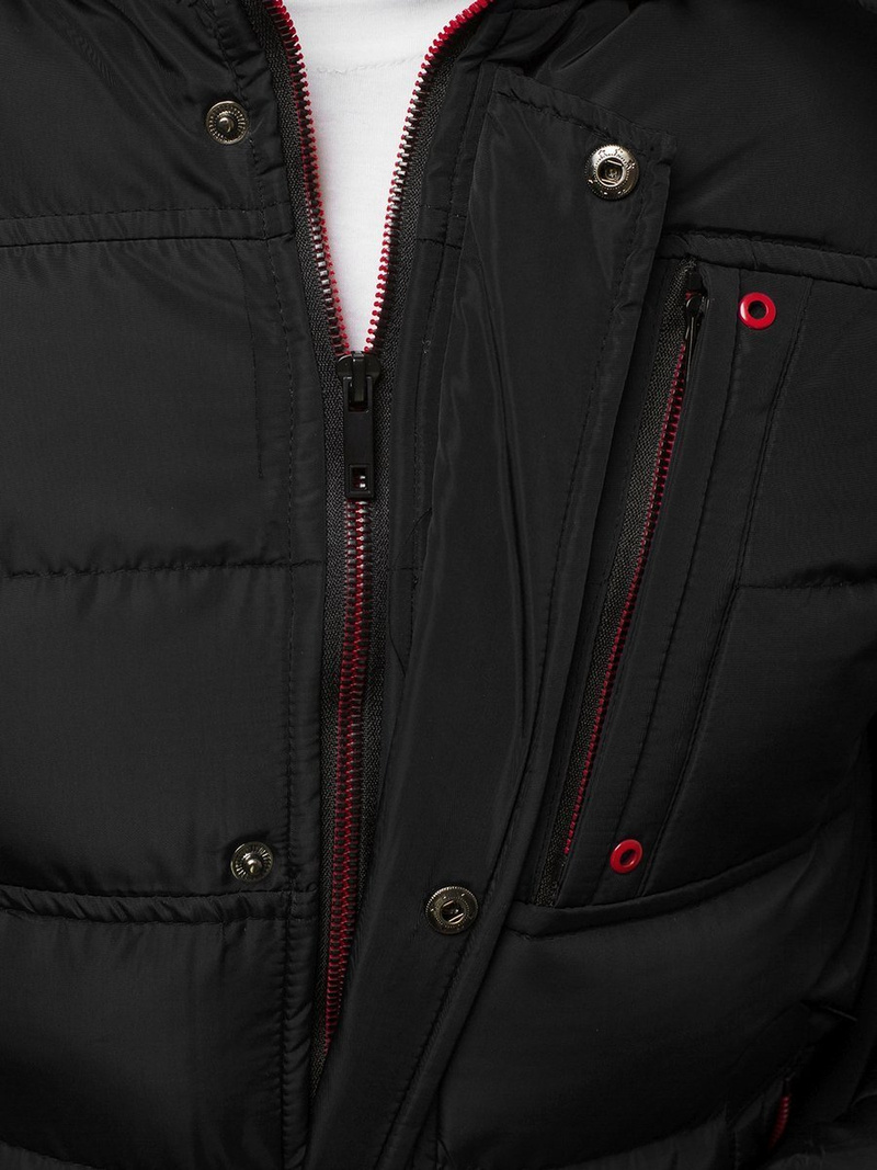 Kurtka zimowa męska pikowana czarna OZONEE JB/JP1185