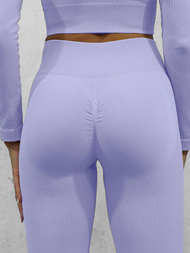 Komplet sportowy dwuczęściowy damski jasno-fioletowy OZONEE O/SY2308