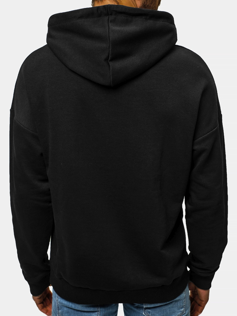 Bluza z kapturem męska oversize czarna OZONEE B/20402069