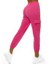 Spodnie dresowe damskie różowo-neonowe OZONEE O/MB2001/21