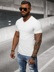 T-shirt męski slim fit biały OZONEE NB/MT3099