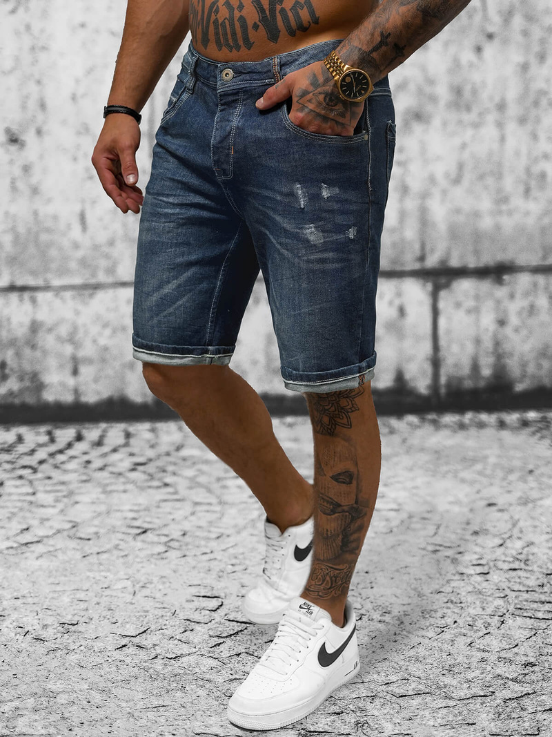 Чоловічі джинсові шорти tемно-cинi OZONEE O/242001