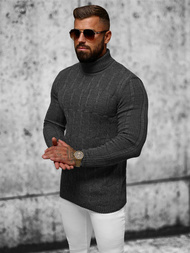 Sweter męski golf grafitowy OZONEE L/2665Z