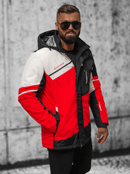 Kurtka przejściowa męska czerwono-czarna OZONEE JS/M35/275