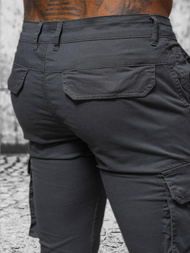 Spodnie męskie chino joggery grafitowe OZONEE NB/MP0202GS