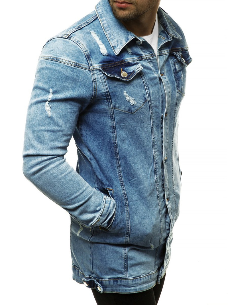 Kurtka męska jeans jasno-niebieska OZONEE G/474K