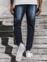 Spodnie męskie jogger niebiesko-czerwone OZONEE JS/KK1096