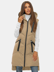 Стьобаний жіночий жилет Бежева OZONEE JS/M788/62