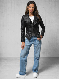 Kurtka skórzana damska czarna OZONEE JS/11Z8116