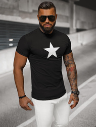 T-shirt męski slim fit czarny OZONEE NB/MT3067