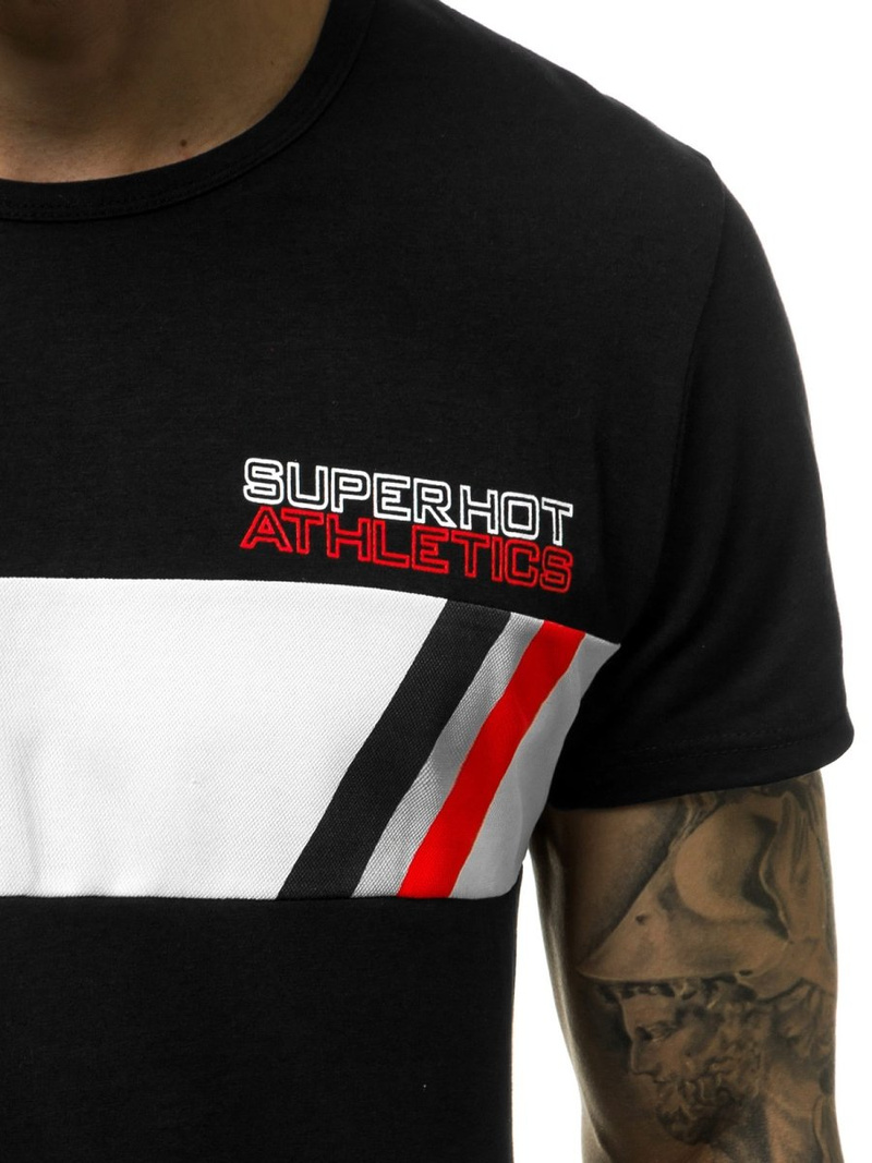 T-Shirt męski czarny OZONEE JS/KS1957Z