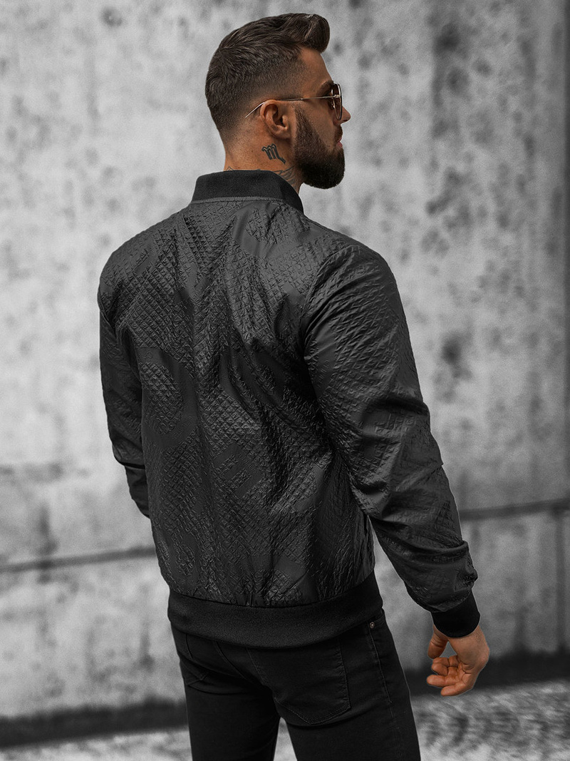 Kurtka przejściowa męska bomberka czarna OZONEE O/3A179