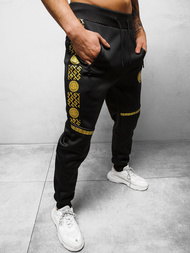 Штани спортивні чоловічі чорно-золотава OZONEE O/HM665